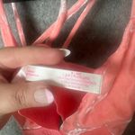 PINK - Victoria's Secret Victoria's Secret PINK Woman Size Medium Coral Pink Logo Crushed Velvet Bralette Photo 2