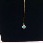 Rebecca Minkoff Open Sphere Gold Y Necklace Lariat Turquoise Pendant Crystal Photo 4