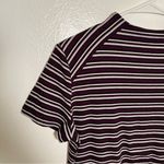 Kensie Striped Basic T-Shirt Ribbed Purple Photo 9