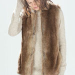 ZARA •  Trafaluc faux fur vest brown small Photo 0