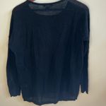 Vince cashmere black long sheer sleeve back pullover top Photo 3