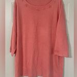 Pink Floral Soft Lightweight Embroidered Monochromatic Sweater Size 3X Photo 0