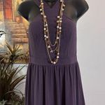 Lulus Women SM Maxi Dress Purple Halter Pleated Neck Sleeveless Artsy Lagenlook Photo 1