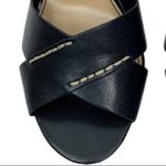 Crown Vintage Women's Vegan Leather Black Bolero Block Heel Sandals Size 7.5 Photo 9