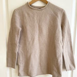 Jenni Kayne  Boucle Mock Neck Sweater  XS Merino Wool Quiet Luxury Minimalist Photo 0
