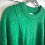 Aerie  Women's S Flurry Crewneck Sweater Kelly Green Plush Fuzzy Pullover New Photo 2