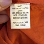 Garnet Hill Rust Orange Lace Shoulder Poet Blouse Size 2 Boho Bohemian Peasant Photo 7