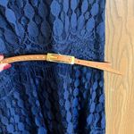 Xhilaration  High Low Sleeveless Navy Lace Dress with Thin Brown Waist‎ Belt Photo 4