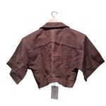 L'Academie  Revolve Chrisa Crop Tie Blouse Olive Green Size Small NWT Linen Photo 3