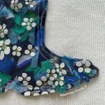 white blue and green floral quilted cowboy boot tee Size M Photo 6