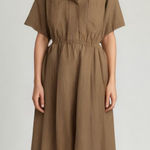 Utility Vintage 80s Button Down Fit and Flare Khaki Belted Shirtdress pockets Photo 0