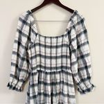 Madewell  Lucie Elbow-Sleeve Smocked Mini Dress Large Women’s Lebaum Plaid ND174 Photo 10