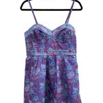 Free People  Purple Floral Print Bustier Mini Dress Photo 0
