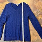 Ann Taylor  LOFT Women’s Blue Pull-on V-neck  Sweater XL Photo 5