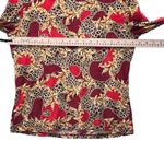 JM Collection Leopard‎ Print Blouse Red Medium Petite Photo 8
