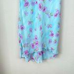 Teeze Me Vintage Y2K Light Blue Floral Cowl Neck Midi Dress Party Size XS Flirty  Photo 3