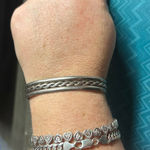 Vintage Mexican Sterling Silver Braided Cuff Bracelet Photo 4