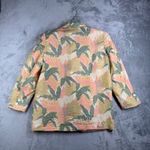 SK &‎ Company Blazer Tropical Leaf Print Button Front Career Jacket Silk Size M Pink Size M Photo 2