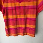 Relativity (r)elativity Women's Size XL Vintage Pink‎ Orange Striped V Neck T Shirt Photo 2