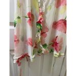 In Bloom Lingerie Cover Robe Floral Sheer L ROMANTIC FLOWERS EDGE Size L Photo 1