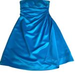 Bill Levkoff ске Sateen Strapless Formal Cocktail Mini Dress ске Aegean Blue ске 6 Photo 7