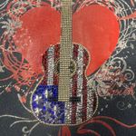 Toby Keith Guitar Heart Graphic Tee Patriotic Country T Shirt XL Women Blue Photo 4