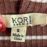 Kori  America Striped Lace Bottom Quarter Sleeve Shirt Photo 3