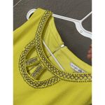 Peter Nygard NWT  Petite Beaded Neck Yellow Lined Dress Sleeveless Zipper Size 12 Photo 3