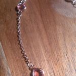 Beveled Pink Glass Ion Plated Rose Gold Stainless Steel Station Bracelet Photo 7