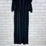 Soft Surroundings Avedon Chiffon Black Metallic Thread Crop Leg Jumpsuit Size S Photo 4