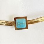 18K Gold Plated turquoise Herringbone necklace Snake Womens Jewelry Photo 4
