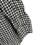 Lauren Ralph Lauren Womens 2X Black White Gingham Linen Snap Front Roll Tab Photo 2