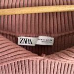 ZARA Ribbed Off Shoulder Bodycon dress Mauve Sz Medium Instagram favorite Photo 3