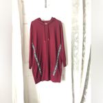 Michael Kors  logo tape Women Burgundy Hoodie Sweatshirt dress sz M cotton blend Photo 1