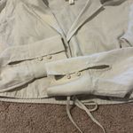 Open Edit Cream Cropped Button-Up Shirt Photo 3