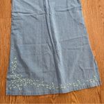 Westbound  Denim Jumper Dress, Floral Hem Embroidery & Pockets-PS light blue wash Photo 7