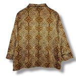 Oscar de la Renta Oscar De La‎ Renta Pink Label Pajama Set Large Gold Brown Satin Animal Print Photo 2