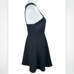 Lulus Black Cross Over Keyhole Sleeveles Mini Skater Dress Small LBD Photo 6