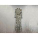 Mac Duggal  11165 Blue Queen Anne Lace Long Sleeve V-Neck Trumpet Gown Sz 6 NEW Photo 3