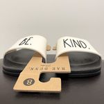 Rae Dunn  Black Ivory Be Kind Slides NWT 8 *minor discoloration* Photo 2