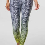 Onzie Vixen High Rise Leggings Snake Python Ombre Neon Size Small Medium Women's Photo 0
