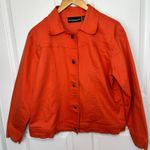 Monterey Bay‎ Orange Cotton Blend Button Down Jacket Women's Size 16 Jean Jacket Photo 0