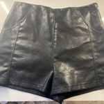 She & Sky Black Leather Shorts Photo 0