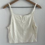 Aritzia Sunday Best Baby Doll Tank Front Bow Neutral Cream Shirt Large Photo 2