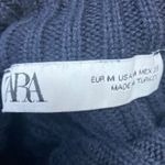 ZARA  Womens Black Ribbed Knit Long Sleeve Turtleneck Pullover Sweater Top Size M Photo 3