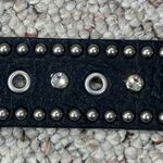 Leatherock Western Belt Rhinestone Buckle Studded Black Silver 41"(total length) Photo 4