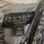 Laundry by Shelli Segal Silver Sequin Midi Ruched Dress Photo 7