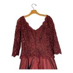 Rina di Montella Dress Women 12 Burgundy Beaded Satin Taffeta Opera Ball Gown Red Photo 3