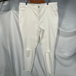 INC  International Concepts Mid-Rise Skinny White Distressed Jeans Women 18/34‎ Photo 1