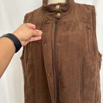 Relativity Vest Faux Suede Brown Quilted Padded Sleeveless Jacket Women XL Photo 2